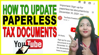 PAANO IUPDATE ANG PAPERLESS TAX DOCUMENTS SA GOOGLE ADSENSE [upl. by Nnairek]