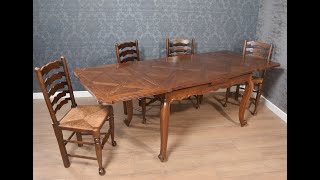 Oak French Parquetry draw leaf table [upl. by Clerc]