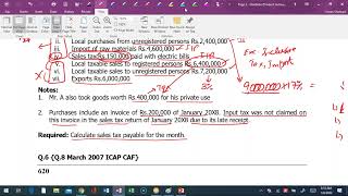 CFAPCAF Tax Lectures  Sales Tax Numerical  Debit and Credit Note [upl. by Nahaj]