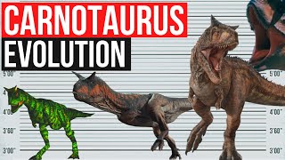 Carnotaurus Evolution 1997  2022  Jurassic Park Jurassic World Dominion [upl. by Sivad]