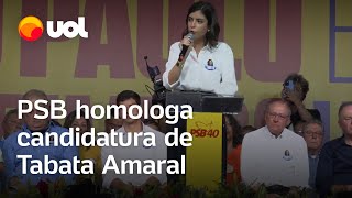 PSB oficializa candidatura de Tabata Amaral à Prefeitura de São Paulo [upl. by Ednalrim248]