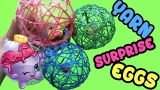 How to Make Yarn Balloon Easter Surprise Eggs Shopkins and Candy Inside [upl. by Valley968]