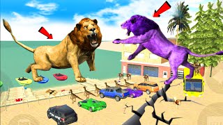 Purple Giant Lion King Attack On Beach Indian Bike 3d  Devolt Gamerz [upl. by Selyn523]