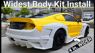 Craziest Wide Body Kit Install  Twin Turbo Mustang S550 Coyote 50 [upl. by Allit299]