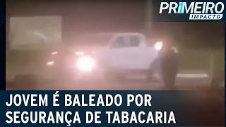 Jovem é baleado por segurança de tabacaria no dia do aniversário  Primeiro Impacto 120922 [upl. by Atin414]