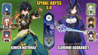 F2P Kinich National amp Clorinde Aggravate  Spiral Abyss 50  Floor 12  Genshin Impact [upl. by Namus]