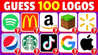 Guess the Logo in 3 Seconds  100 Famous Logos  Logo Quiz 2023 [upl. by Liam]