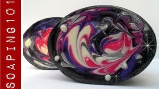 How To Make Galaxy Cold Process Soap  Soaping101 [upl. by Nosredneh462]