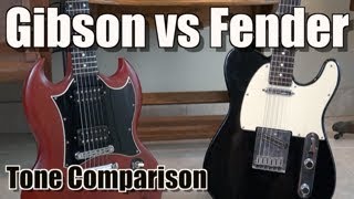 Gibson SG vs Fender Telecaster Guitar Tone Comparison  American Made Gibson vs American Made Fender [upl. by Eerb]