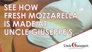 See How Fresh Mozzarella is Made at Uncle Giuseppes Marketplace [upl. by Yllrebmik]