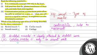 R ead the following statements i It is a contractile tissue present only in the heart ii C [upl. by Ekle]