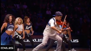 Giovanni Mazza Violin age 11 NBA Dallas Mavericks with Mavs Dancers 012217 [upl. by Cletus]