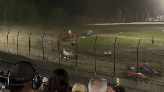 Feature Race for Wingless Sprints big crash part 13 6152024 at Wilmot Raceway [upl. by Ken]