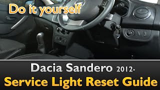 Dacia Sandero Service Maintenance Light Reset Guide [upl. by Inohtna870]