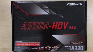 AsRock A320MHDV R40 Micro ATX Motherboard Unboxing  Socket AM4 For AMD Ryzen Series CPUs amp APUs [upl. by Swee]