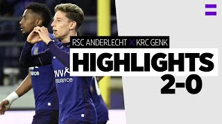 HIGHLIGHTS RSC Anderlecht  KRC Genk  20212022  Perfect night in the Lotto Park [upl. by Auhsoj559]