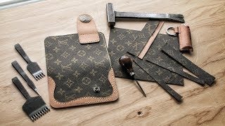 Making a DIY Louis Vuitton Cowboy Wallet Part 1 [upl. by Ursala]