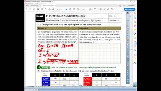 Uebungsbeispiele Satz des Pythagoras in der Elektrotechnik [upl. by Avik]