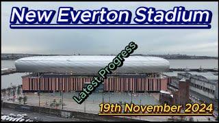 New Everton FC Stadium  19th November 2024  Bramley Moore Dock  latest drone progress update efc [upl. by Cleave]