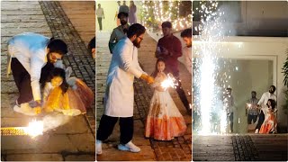 Icon Star Allu Arjun Diwali Celebrations 2023  Allu Arjun Diwali Celebrations With Allu Arha [upl. by Micco720]