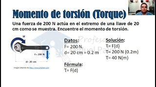 Momento de torsión o Torque  Definición fórmula y ejercicio resuelto [upl. by Salohcin91]