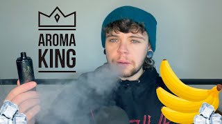 AROMA KING Dark Knight Banana Ice 10000 Vape Review [upl. by Repard]