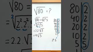 Simplificação de radicais shorts matematica maths enem [upl. by Lefton536]