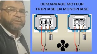 Video N°253 COMMENT BRANCHER LES CONDENSATEURS POUR DEMARRER MOTEUR TRIPHASE EN MONOPHASE [upl. by Tega735]