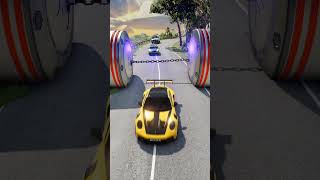 Police Chase Cars vs Chained Hydraulic Crash  BeamNGdrive [upl. by Notnerb]