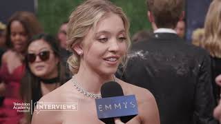 Sydney Sweeney quotThe Handmaids Talequot on the 2018 Primetime Emmys Red Carpet [upl. by Ainuj740]