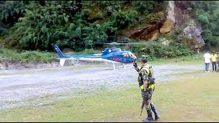 Helicopter rescue on Annapurna Circuit Trek at Tal Manang [upl. by Elatia]