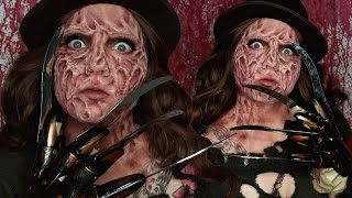 Freddy Krueger Special FX Halloween Costume Makeup Tutorial [upl. by Wershba]