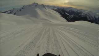 Snowmobiling near Whistler BC from the top of the Chocolate Bowl to Brandywind Staging area [upl. by Vasos]