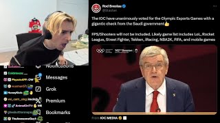 xQc reacts to IOC voted for The Olympic Esports Games with Gigantic Check from Saudi Government [upl. by Heger212]