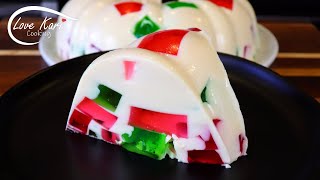 Mexican Mosaic Bundt Jello Easy Steps for Christmas Gelatina de Mosaico [upl. by Ansaev932]