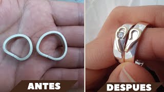 Como hacer ANILLOS plata ORO corazón MATRIMONIOS [upl. by Isolt51]