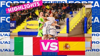 Highlights ItaliaSpagna 22  Futsal  Femminile  Amichevole [upl. by Hussar]