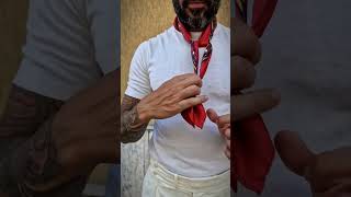 How to Tie a Mens Silk Neckerchief  Large Bandana Scarf [upl. by Hyacinth528]