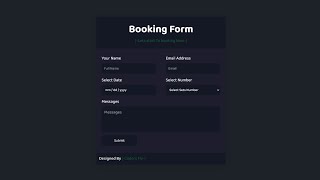 How To Make Booking Form Booking Form Using HTML CSS How To Create Booking Form opesofers [upl. by Nostets]