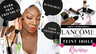 NEW Lancome Teint Idole Foundation Foundation Stick Camouflage Concealer Review  Dark Skin [upl. by Aciruam]