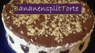 Partyrezepte  Cremige BANANENSPLITTORTE [upl. by Derman]