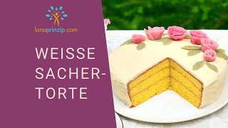 Weiße Sachertorte mit weißer Schokolade und selbstgemachten Marzipanrosen [upl. by Astraea]