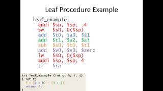 C to MIPS Procedures and the Stack [upl. by Kinata23]