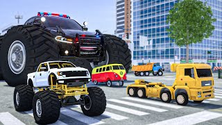 Fire Truck Frank Helps Taxi  Monster Truck was Eaten by an Alien  Wheel City Heroes  105 minutes [upl. by Altheta318]