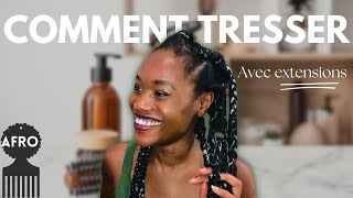 Comment faire des tresses avec des mèches  Coiffure protectrice pour cheveux afros [upl. by Anerok]