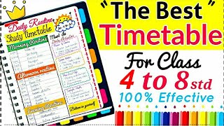 ✨Topper Student Timetable The Best Time Table for class 4 to 8  Online offline class timetable🌟 [upl. by Ahsemrac209]