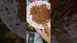 Crispy masala bhindi fry recipesimple and tasty 😋simple bhindimasala bhindifry [upl. by Gearhart853]