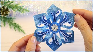 ✨Snowflakes DIY Glitter Foam Sheet❄️Easy Making✨Christmas Decor [upl. by Salas]