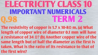 The resistivity of copper is 17 x 108Ω m a What length of copper wire of diameter 01 mm [upl. by Nosdrahcir]