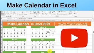 Make Calendar in Excel 2019 [upl. by Helm381]